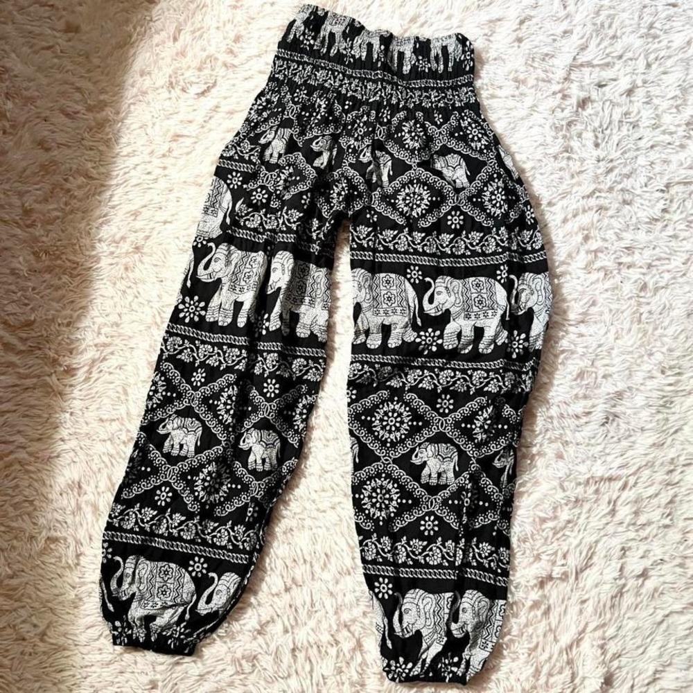 Elephant Boho Indie Earthy Hippie Harem Pants Womens OS Tribal Granola Patchouli